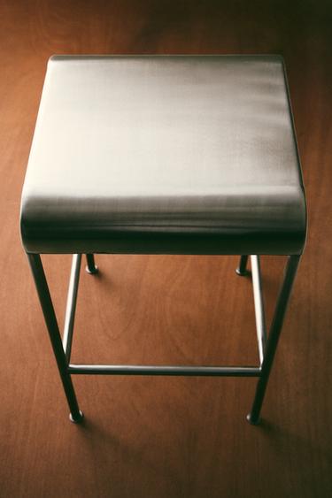 STAINLESS STEEL BAR STOOL - Matte silver by Zara