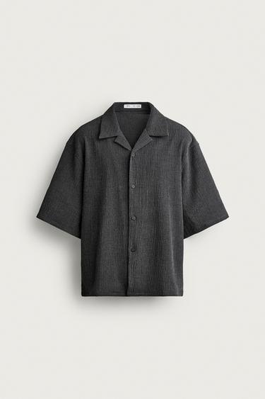 TEXTURED RELAXED FIT SHIRT - Anthracite Grey by Zara