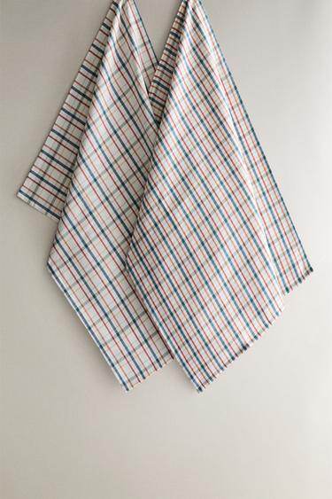 STRIPED TEA TOWEL PACK (PACK OF 2) - Blue by Zara