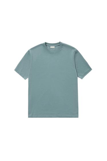 HEAVY WEIGHT SHORT SLEEVE T-SHIRT - Blue grey by Zara