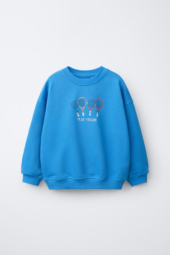 TENNIS EMBROIDERED SWEATSHIRT - Bluish by Zara - Image 0