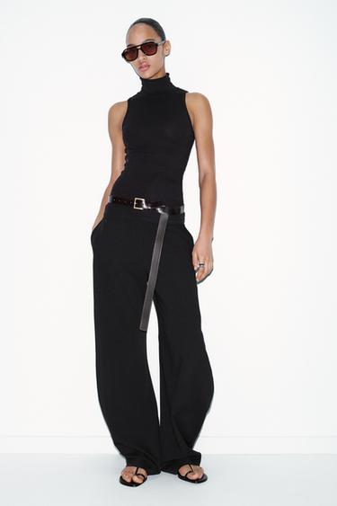 SLEEVELESS HIGH NECK TOP - Black by Zara