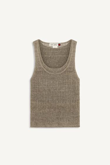 TNK TP DBL RB - khaki by Zara