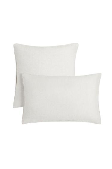 WASHED LINEN PILLOWCASE (160 GxM²) - White by Zara