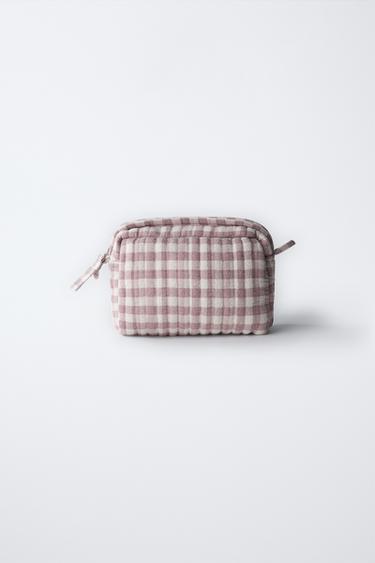 GINGHAM WASH BAG - Mauve by Zara - Image 0