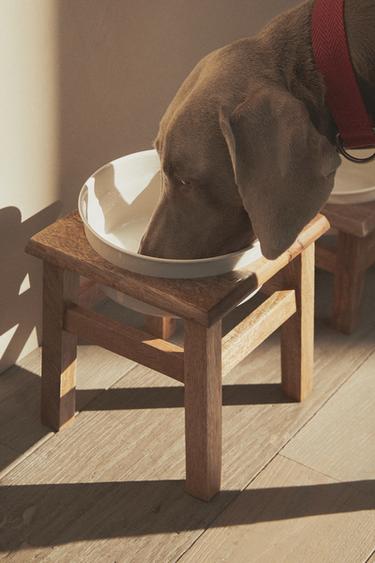 PET FOOD BOWL WITH STAND - Brown by Zara