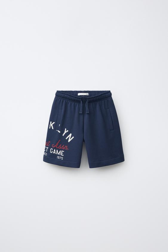 BROOKLYN PRINT JOGGING BERMUDA SHORTS - Dark navy by Zara - Image 0