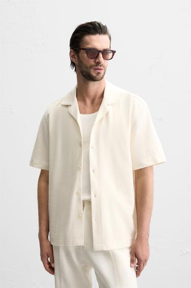 TEXTURED SHIRT - Ecru by Zara