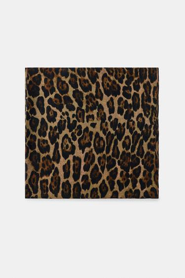 ANIMAL PRINT LINEN SCARF - Leopard by Zara