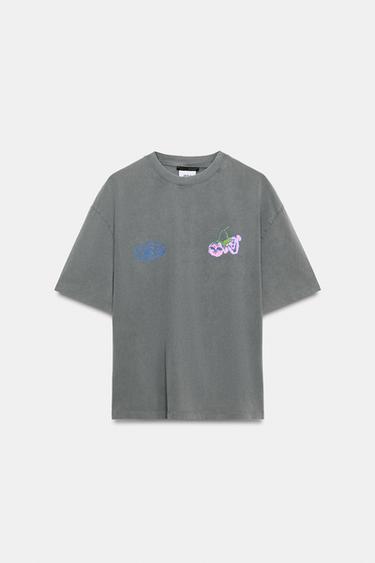 PAULA GRENOUILLE FADED EFFECT T-SHIRT - Anthracite grey by Zara