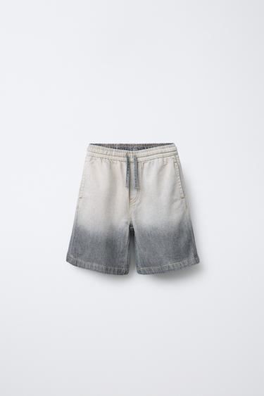 DIP DYE DENIM BERMUDA SHORTS - Black by Zara
