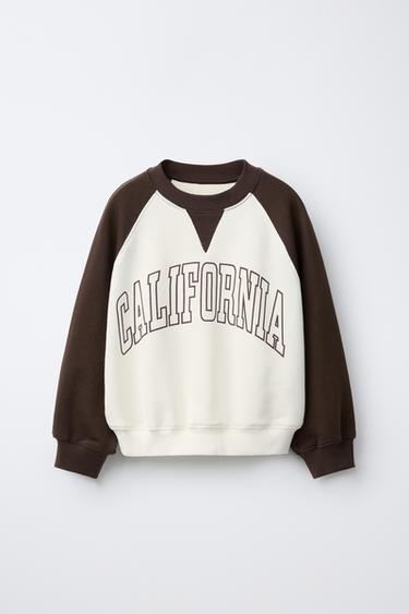 TEXT RAGLAN SLEEVE SWEATSHIRT - Ecru by Zara