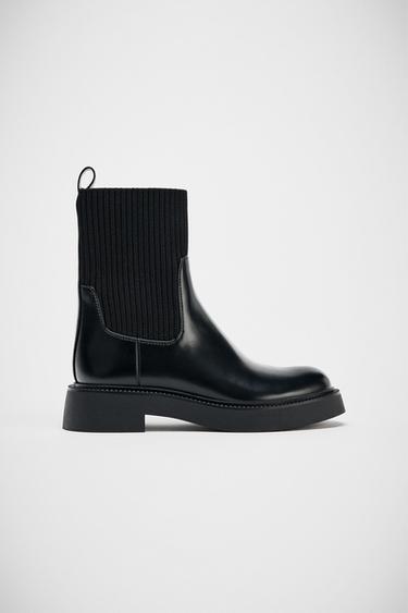 FABRIC ANKLE BOOTS - Black by Zara