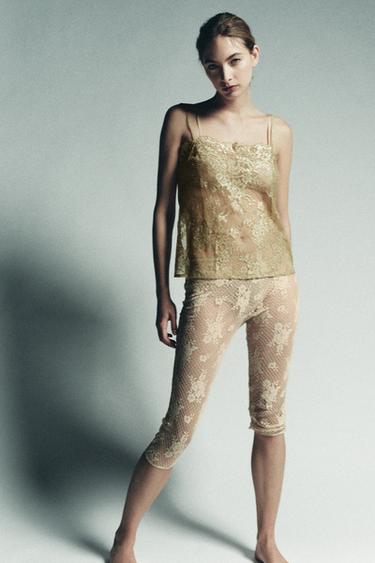 LACE LEGGINGS - Golden by Zara