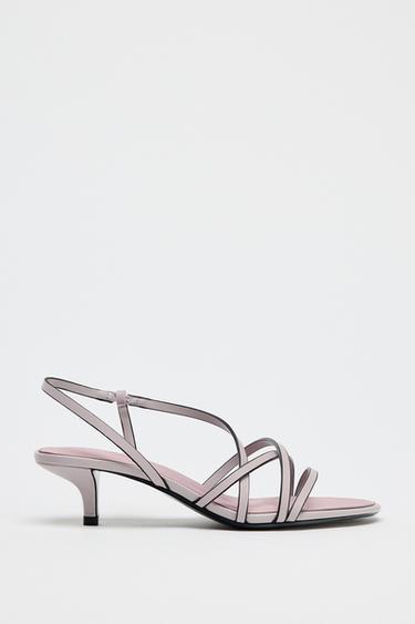 LEATHER STRAPPY SANDALS - Pink by Zara