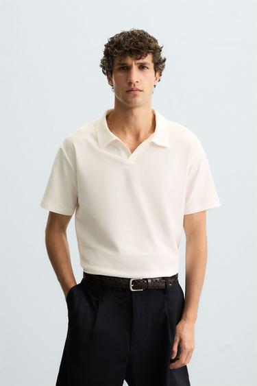 TEXTURED POLO SHIRT - Oyster-white by Zara