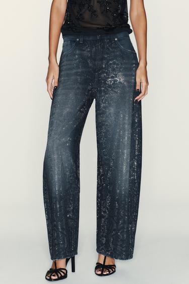 TRF BAGGY RHINESTONE JEANS - Ink blue by Zara