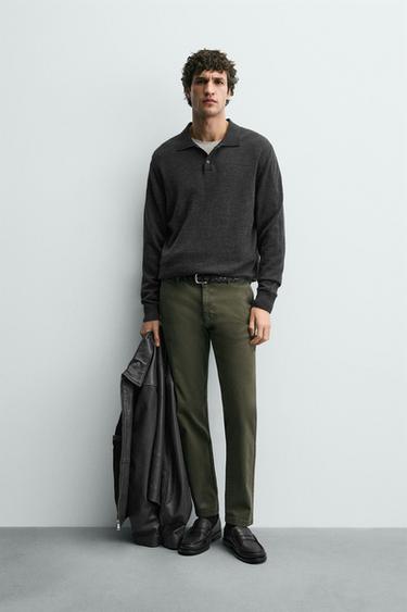 SKINNY FIT CHINO TROUSERS - Green by Zara