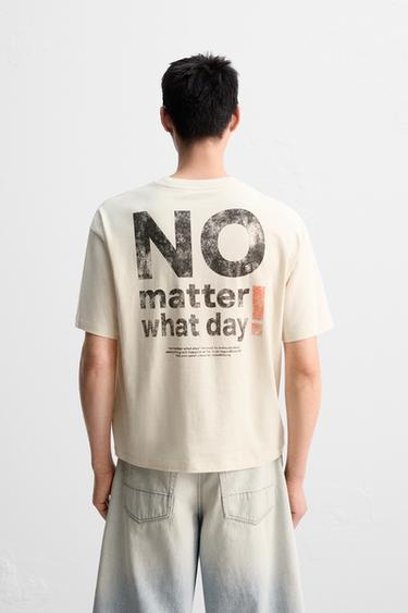 WASHED PRINT T-SHIRT - Ecru by Zara