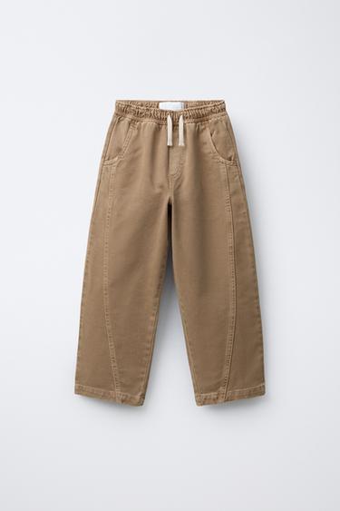 BALLOON TROUSERS WITH CUTS - Light camel by Zara