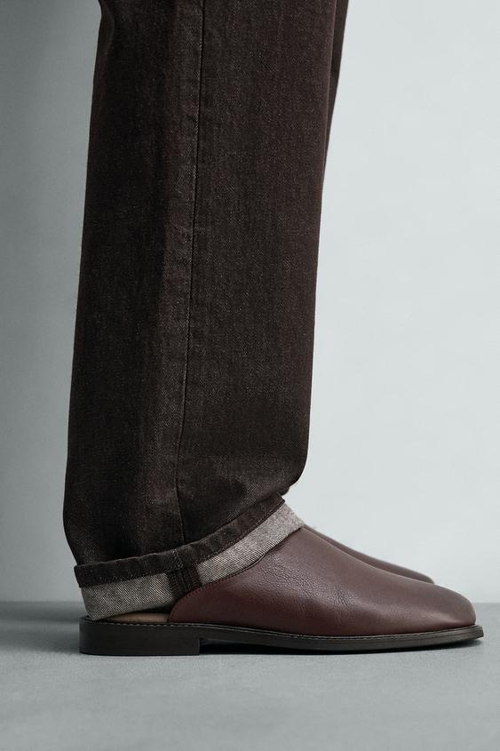 LEATHER CLOGS - Burgundy Red by Zara - Image 0