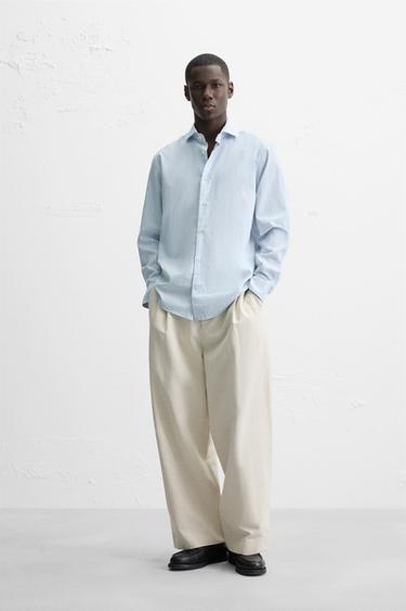 STRIPED TEXTURED SHIRT - white by Zara - Image 0
