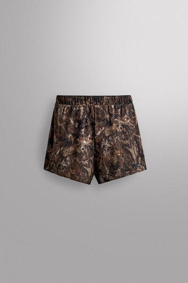 RUNNING SHORTS WITH TREE PRINT - Oranges by Zara