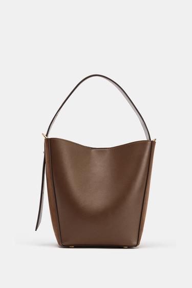 COMBINATION BUCKET BAG - Brown by Zara