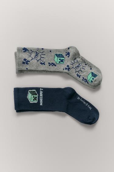 4-14 YEARS/ 2-PACK OF MINECRAFT © MOJANG AB. ™ LONG SOCKS - Blue by Zara