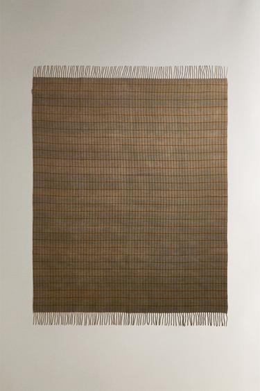 DOUBLE-FACED CHECK THROW - Olive green by Zara - Image 0