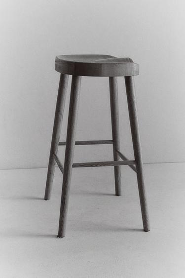 ASH WOOD STOOL - Brown by Zara