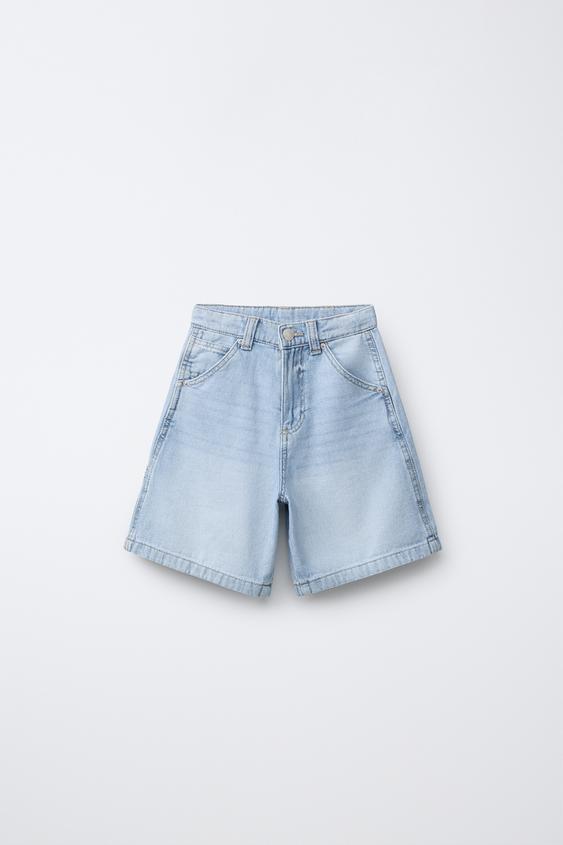 CARPENTER BERMUDA SHORTS WITH LABEL - Blue by Zara - Image 0