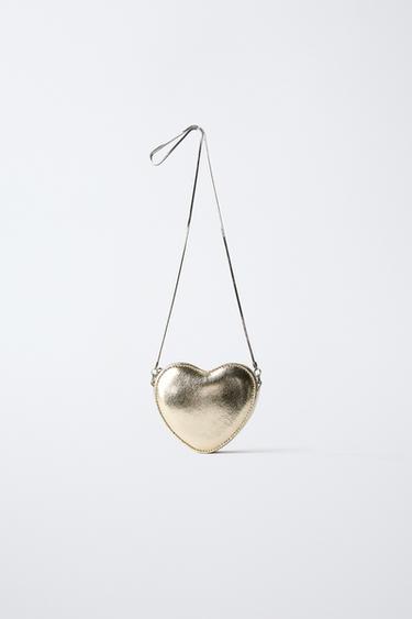METALLIC HEART CROSSBODY BAG - Gold by Zara