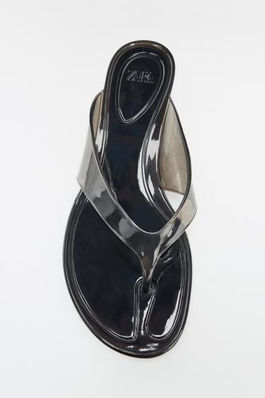 JELLY KITTEN HEEL SANDALS - Black by Zara