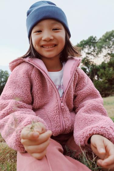 FAUX SHEARLING JACKET WITH HOOD - Pink by Zara