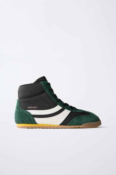 BOXING HIGH-TOP SNEAKERS - Green by Zara
