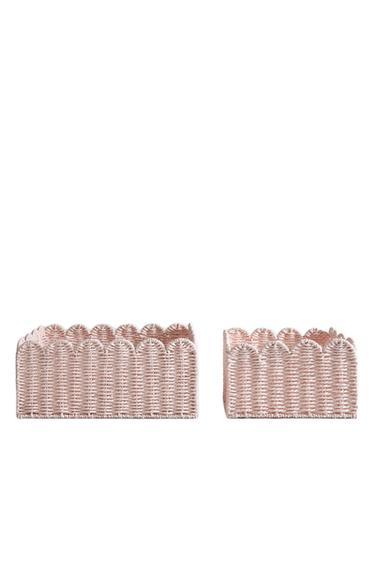 SMALL SCALLOPED BASKET - Pink by Zara