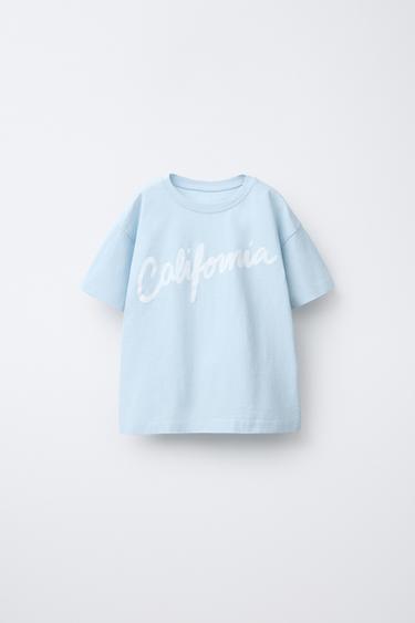 SLOGAN PRINT T-SHIRT - Light blue by Zara - Image 0