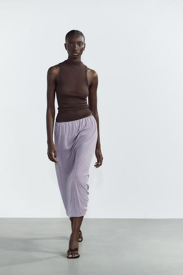 SEMI-SHEER HALTER TOP - Brown by Zara - Image 0
