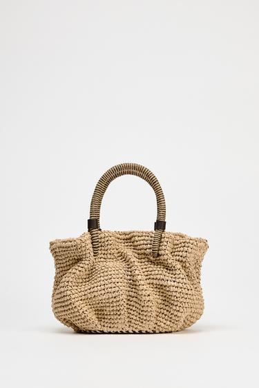 BRAIDED MINI BUCKET BAG - Light beige by Zara