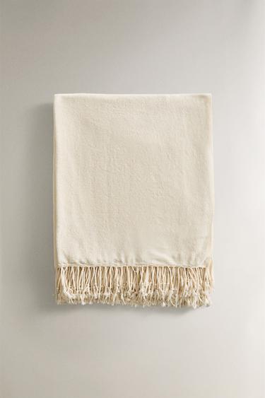 CHENILLE THROW - Mid-ecru by Zara
