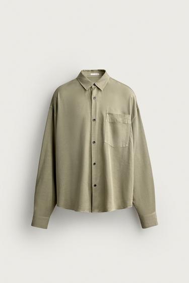 RELAXED FIT FLUID SHIRT - Green by Zara