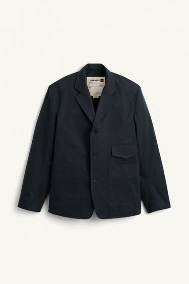STRIPED BLAZER - Dark navy by Zara