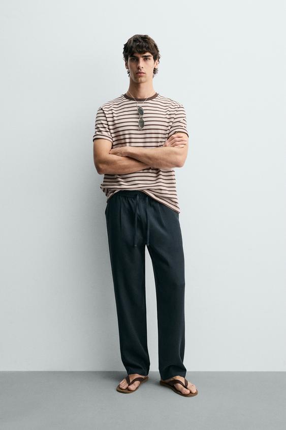 100% LYOCELL RELAXED FIT TROUSERS - Blue by Zara - Image 0