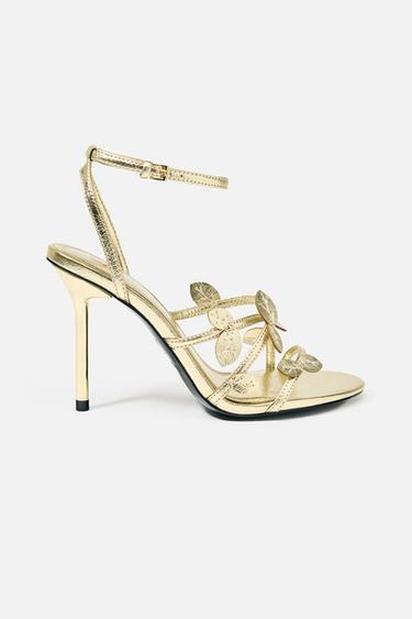 METALLIC EFFECT SANDALS - Gold by Zara