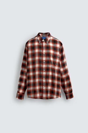 FLOWING CHECK SHIRT AARON LEVINE X ZARA - Red by Zara