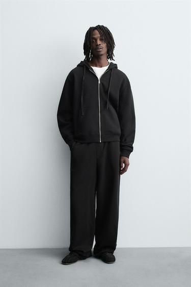 ZIP-UP HOODIE - Black by Zara