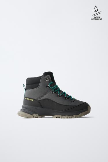 WATER-REPELLENT HIKING BOOTS - Green by Zara