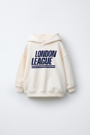 SLOGAN PRINT HOODIE - Oyster-white by Zara - Image 0