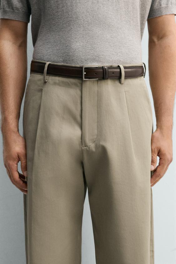 DRESS LEATHER BELT - Brown by Zara - Image 0